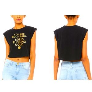 PURE BARRE “YOU ARE GOLD” CROP TANK  (size L)